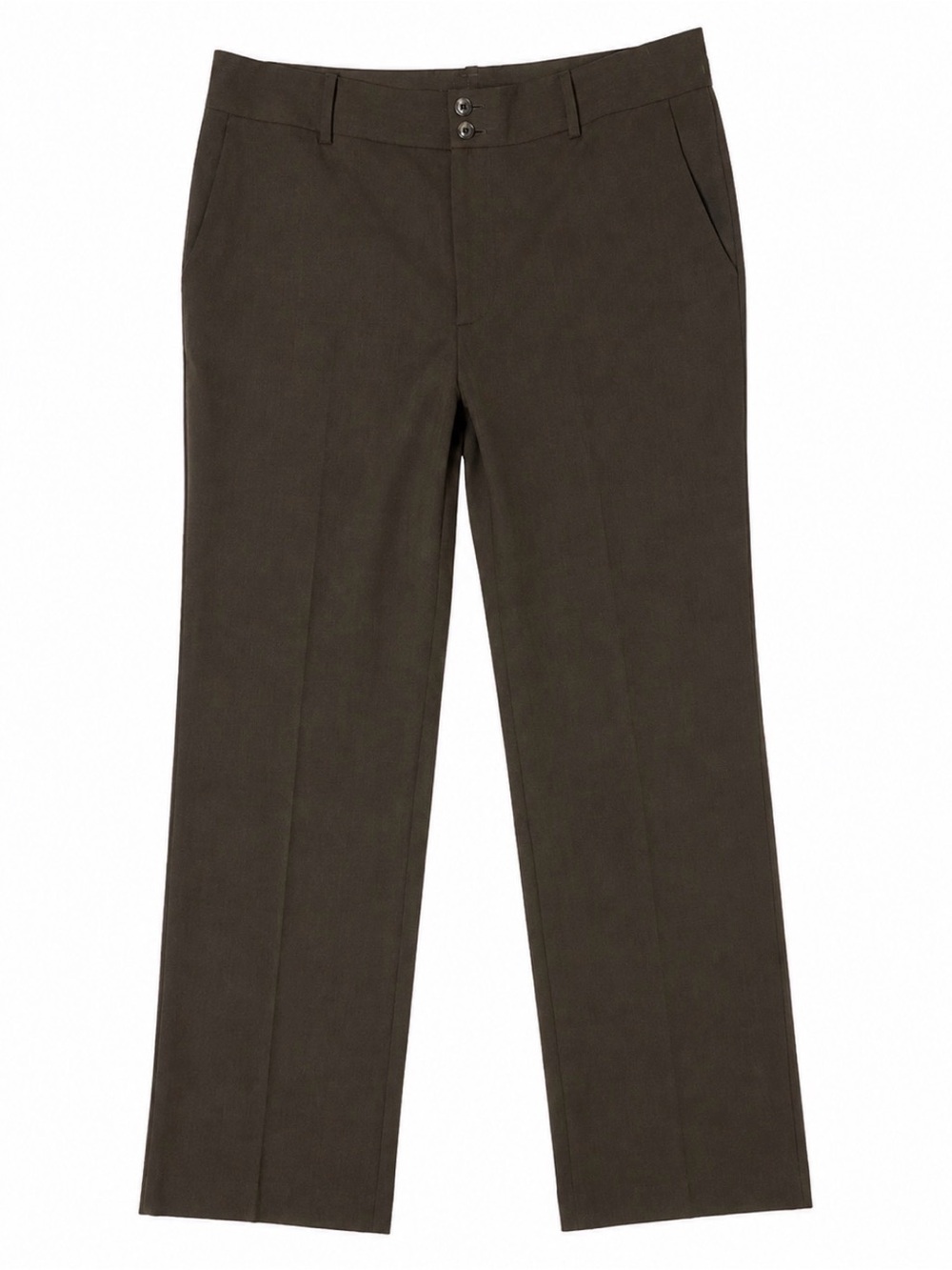 Ralph Lauren Women's Classic Straight-Leg Dress Pants - Dark Olive, wool blend